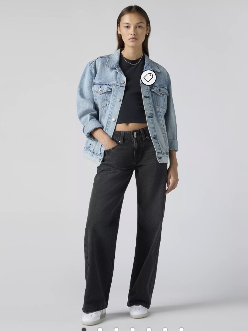 LEVI’s Superlow Loose 
 Straight-Leg Black Jeans - Size 24